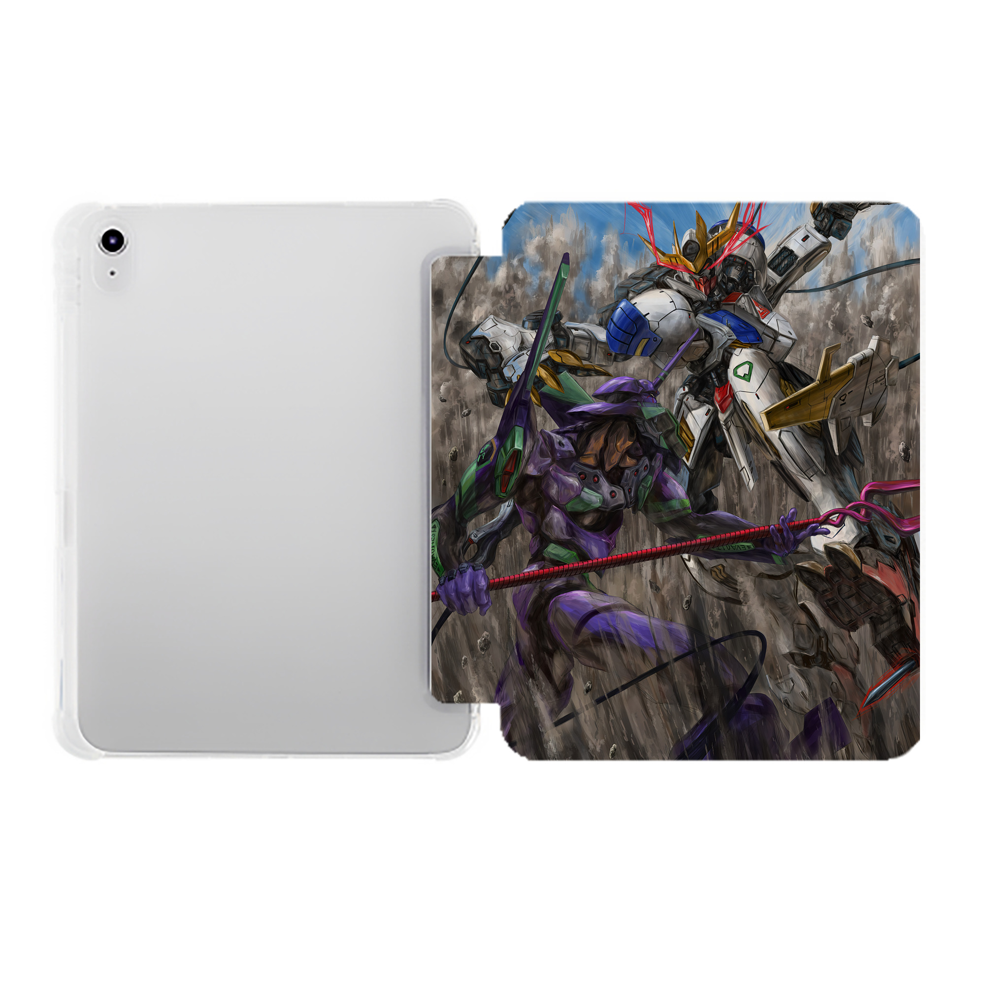 （画像用） EVA 新世紀エヴァンゲリオン IPad ケース ペン収納付き 三つ折りスタンド PUレザー×シリコン 対応機種9.5/10.5/10.9インチ